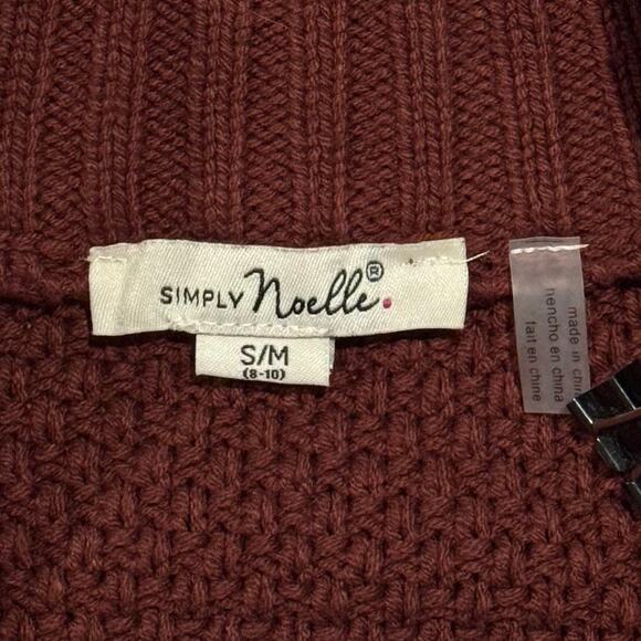 Simply Noelle Poncho Cable Knit Oversized Chunky Cozy Minimalist Full Zip S/M - Picture 3 of 6